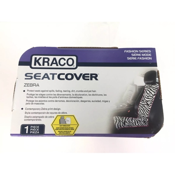 New Kraco  Seat Cover Zebra Soft Velour Fabric 1 Pack - Picture 4 of 9